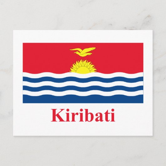 Kiribati-vlag met naam briefkaart (Voorkant)