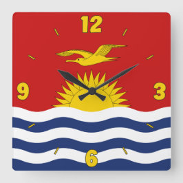 Kiribati Vlag Rood Blauw Gele Nummers Vierkante Klok