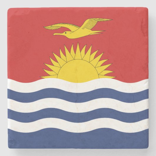 Kiribati-vlag Stenen Onderzetter (Voorkant)
