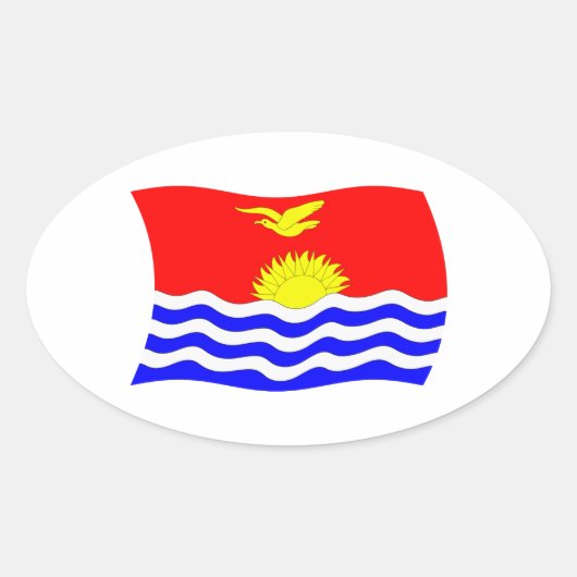 Kiribati Vlagsticker Ovale Sticker (Voorkant)