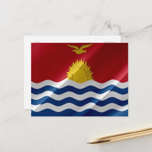 Kiribati - Waving Flag - Briefkaart (Voorkant / Achterkant in situ)