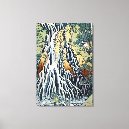 Kirifuri Waterval, Hokusai Canvas Afdruk (Voorkant)