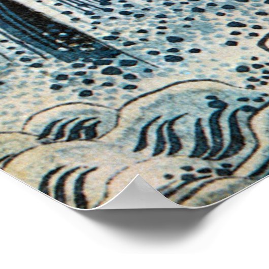 Kirifuri Waterval, Hokusai Poster (Hoek)