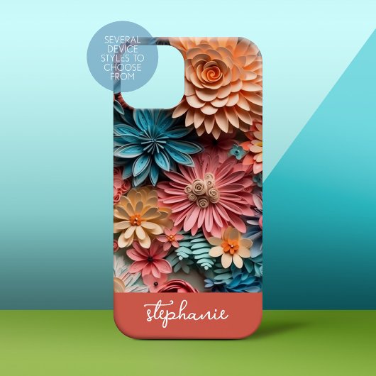 Kirigami Bloemen - Boho Kleuren Papier Craft Case-Mate iPhone Case