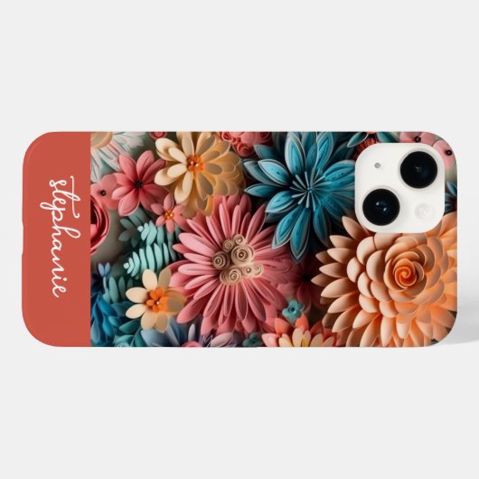 Kirigami Bloemen - Boho Kleuren Papier Craft Case-Mate iPhone Case (Achterkant (horizontaal))