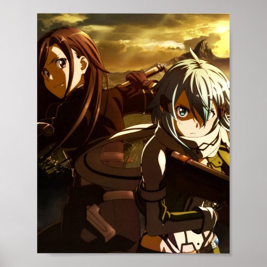 Kirito en Sinon Poster (Voorkant)