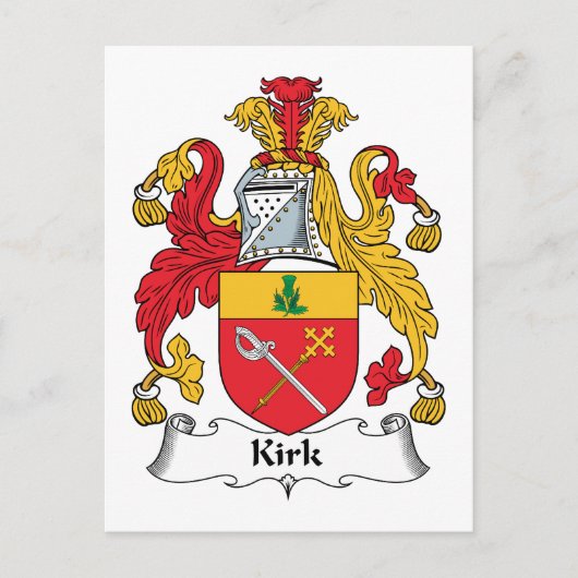 Kirk Family Crest Briefkaart (Voorkant)