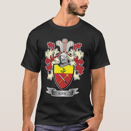 Kirk Family Crest Coat of Arms T-shirt (Voorkant)