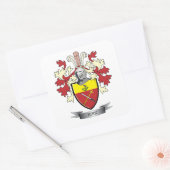 Kirk Family Crest Coat of Arms Vierkante Sticker (Envelop)