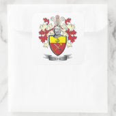 Kirk Family Crest Coat of Arms Vierkante Sticker (Tas)