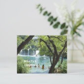 Kirka Waterfall Kroatië Schilderachtig reizen Briefkaart (Staand voorkant)