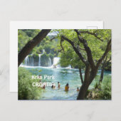 Kirka Waterfall Kroatië Schilderachtig reizen Briefkaart (Voorkant / Achterkant)