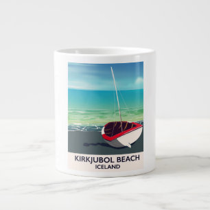 Kirkjubol Beach IJsland vakantieposter Grote Koffiekop