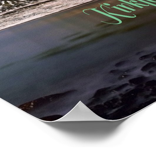 Kirkjufall Mountain in de Noordelijke Lichten van  Poster (Hoek)