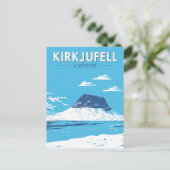 Kirkjufell Iceland Travel Art Vintage Briefkaart (Staand voorkant)