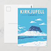 Kirkjufell Iceland Travel Art Vintage Briefkaart (Voorkant / Achterkant)