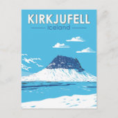 Kirkjufell Iceland Travel Art Vintage Briefkaart (Voorkant)