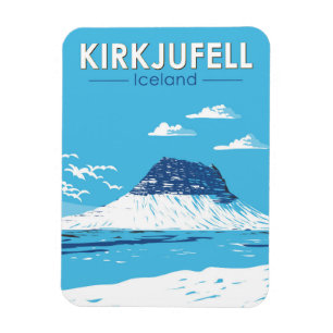 Kirkjufell Iceland Travel Art Vintage Magneet