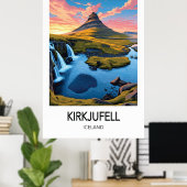 Kirkjufell Iceland Travel Poster (Thuiskantoor)