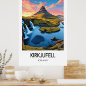 Kirkjufell IJsland Reisposter Poster (Keuken)
