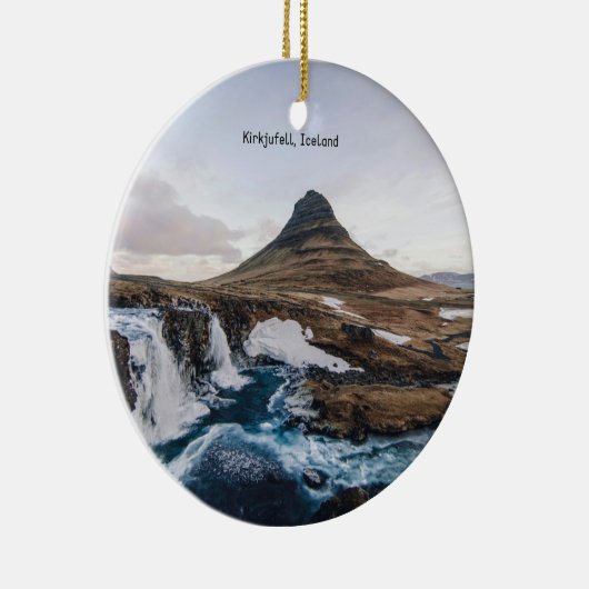 Kirkjufell, Kerkberg, IJsland, Keramisch Ornament (Rechts)