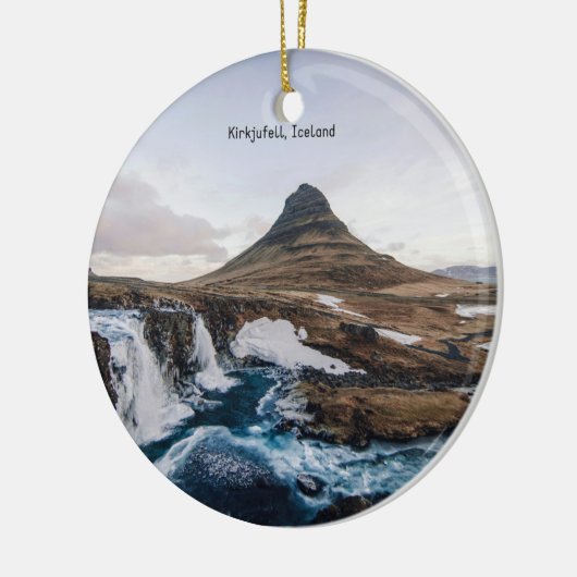 Kirkjufell, Kerkberg, IJsland, Keramisch Ornament (Links)