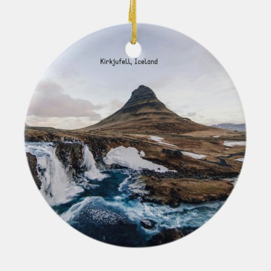 Kirkjufell, Kerkberg, IJsland, Keramisch Ornament (Achterkant)