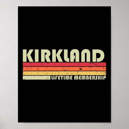 Kirkland Achternaam Grappige Retro Vintage 90s Ver Poster (Voorkant)