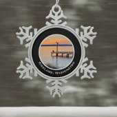 Kirkland Sunset Vist Lake Washington Silhouette Tin Sneeuwvlok Ornament