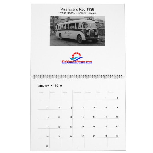 Kirklands  bussen kalender (Jan 2016)