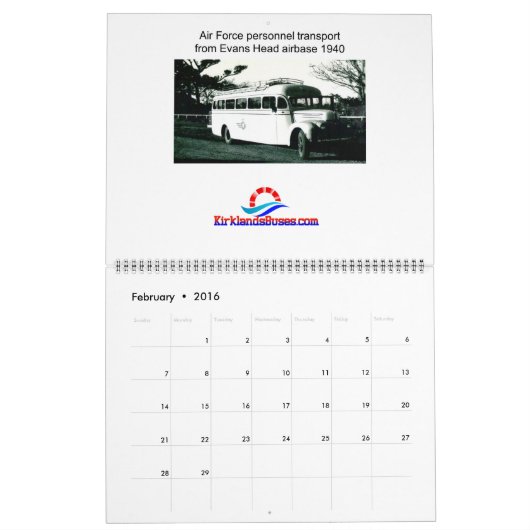 Kirklands bussen kalender (Feb 2016)