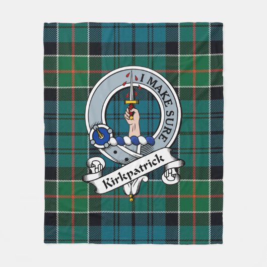 Kirkpatrick Clan Badge Tartan Pset Fleece Deken (Voorkant)