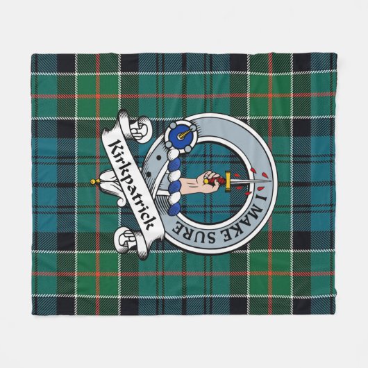 Kirkpatrick Clan Badge Tartan Pset Fleece Deken (Voorkant (Horizontaal))