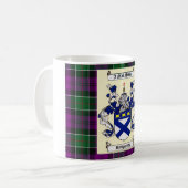 Kirkpatrick Crest op Couquhoun Paars Tartan Koffiemok (Voorkant links)