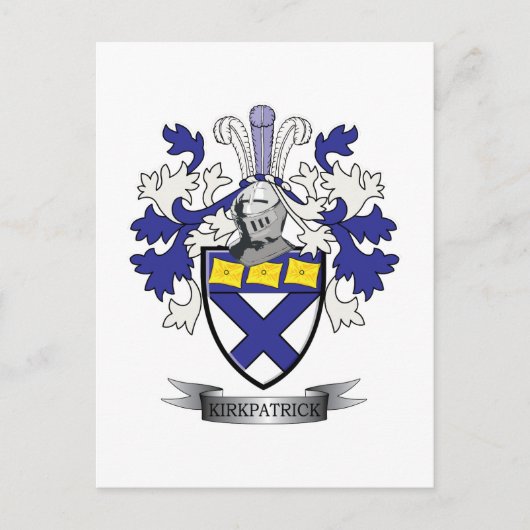 Kirkpatrick Family Crest Coat of Arms Briefkaart (Voorkant)