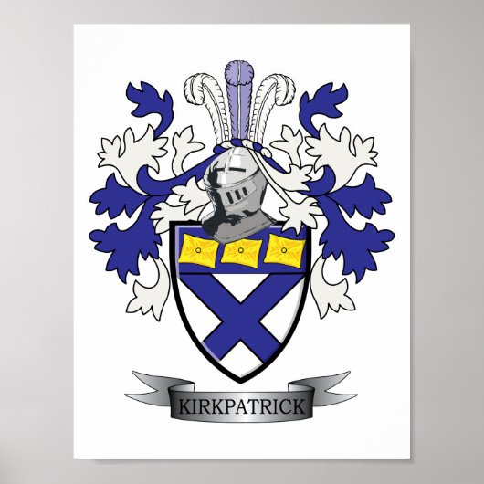 Kirkpatrick Family Crest Coat of Arms Poster (Voorkant)
