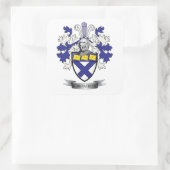 Kirkpatrick Family Crest Coat of Arms Vierkante Sticker (Tas)