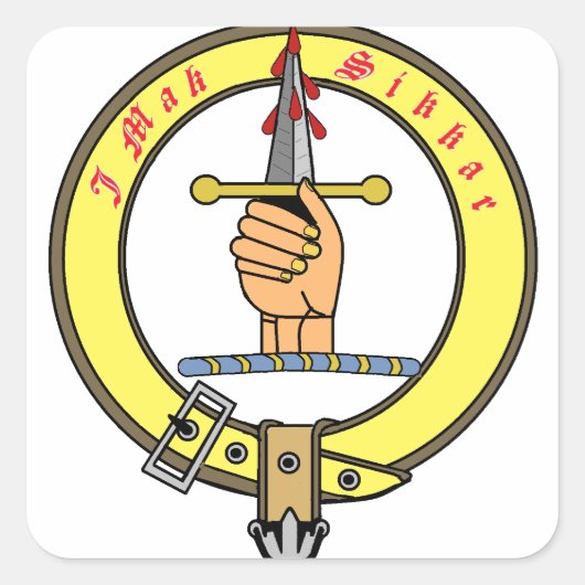 Kirkpatrick Kilpatrick Clan Badge Vierkante Sticker (Voorkant)