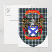 Kirkpatrick Kilpatrick crest op Colquhoun Tartan Briefkaart (Voorkant / Achterkant)
