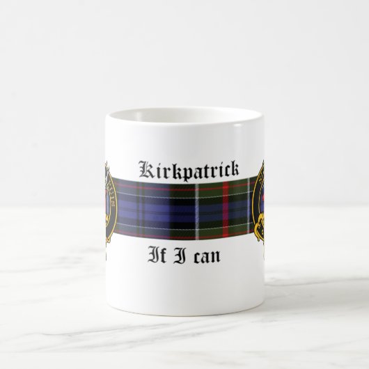Kirkpatrick Scottish Crest en Tartan mok (Center)