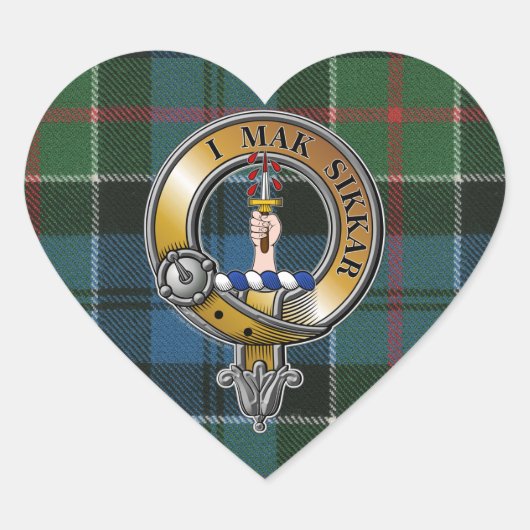 Kirkpatrick Tartan & Badge Hart Sticker (Voorkant)