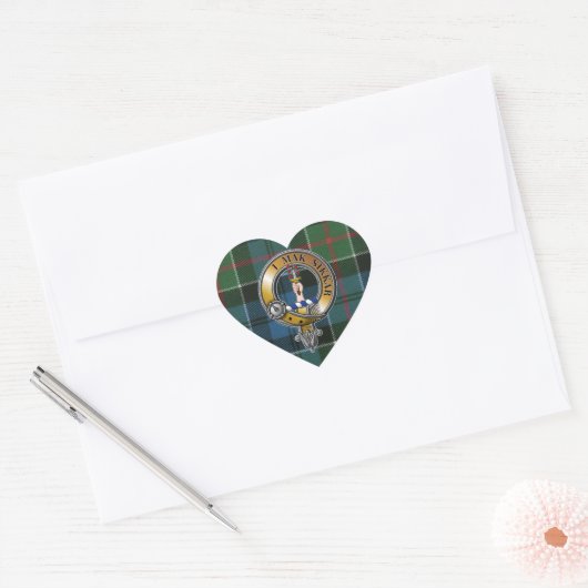 Kirkpatrick Tartan & Badge Hart Sticker (Envelop)