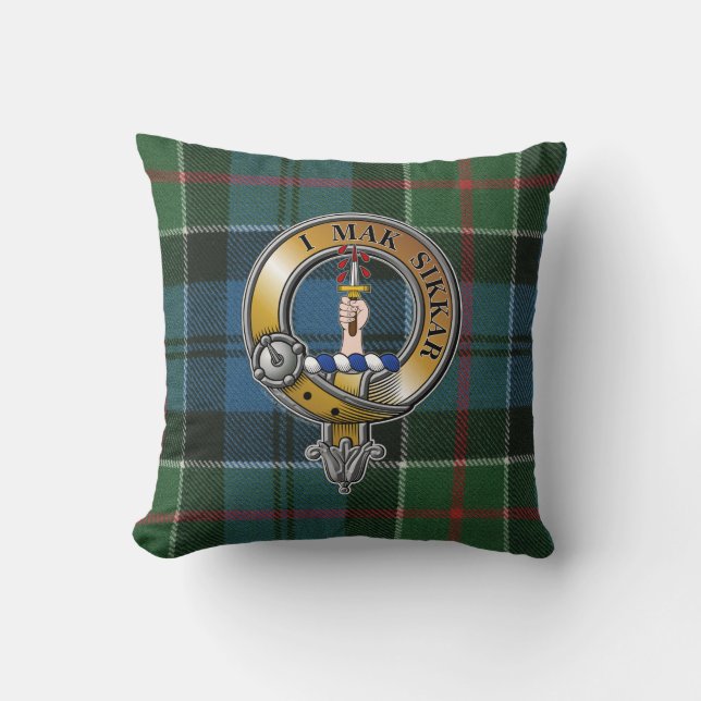 Kirkpatrick Tartan & Badge Kussen (Voorkant)