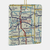 Kirksville MO Vintage Map Keramisch Ornament (Rechts)