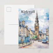 Kirkwall Scotland Waterverf Painting Reizen Briefkaart (Voorkant / Achterkant)
