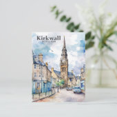 Kirkwall Scotland Waterverf Painting Reizen Briefkaart (Staand voorkant)