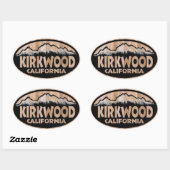 Kirkwood California houten teken ovale stickers (Vel)