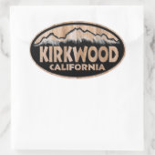 Kirkwood California houten teken ovale stickers (Tas)