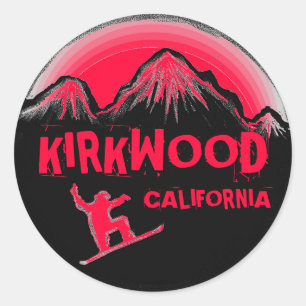 Kirkwood California rode roze snowboard stickers