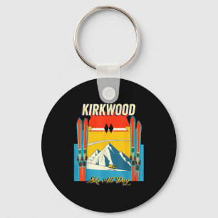 Kirkwood california skiday - retro vintage stijl sleutelhanger